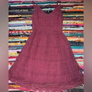 Abercrombie & Fitch Red Sleeveless V-Neck A-Line Midi Dress